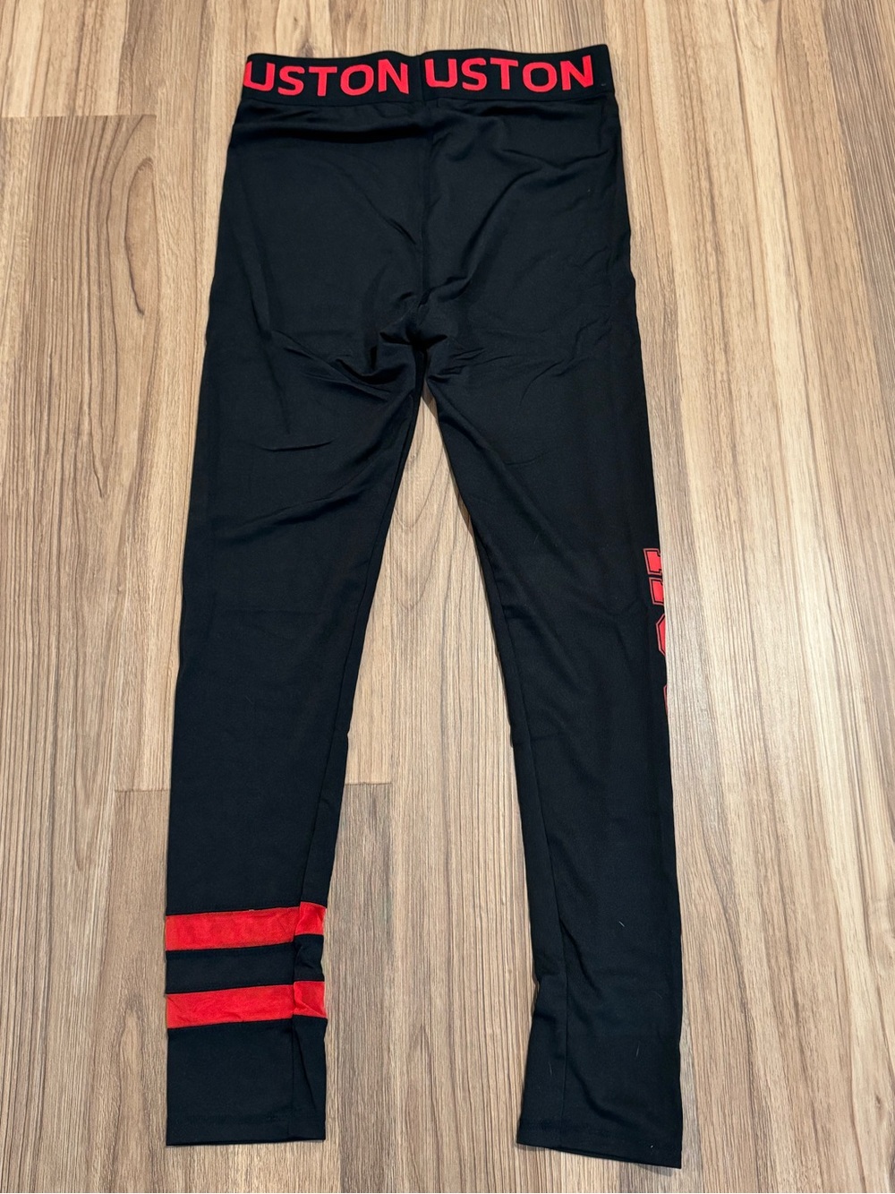 LIDA Houston Sport Black & Red Leggings w/ Branded Waistband- size S/M & L/XL - Picture 3 of 15